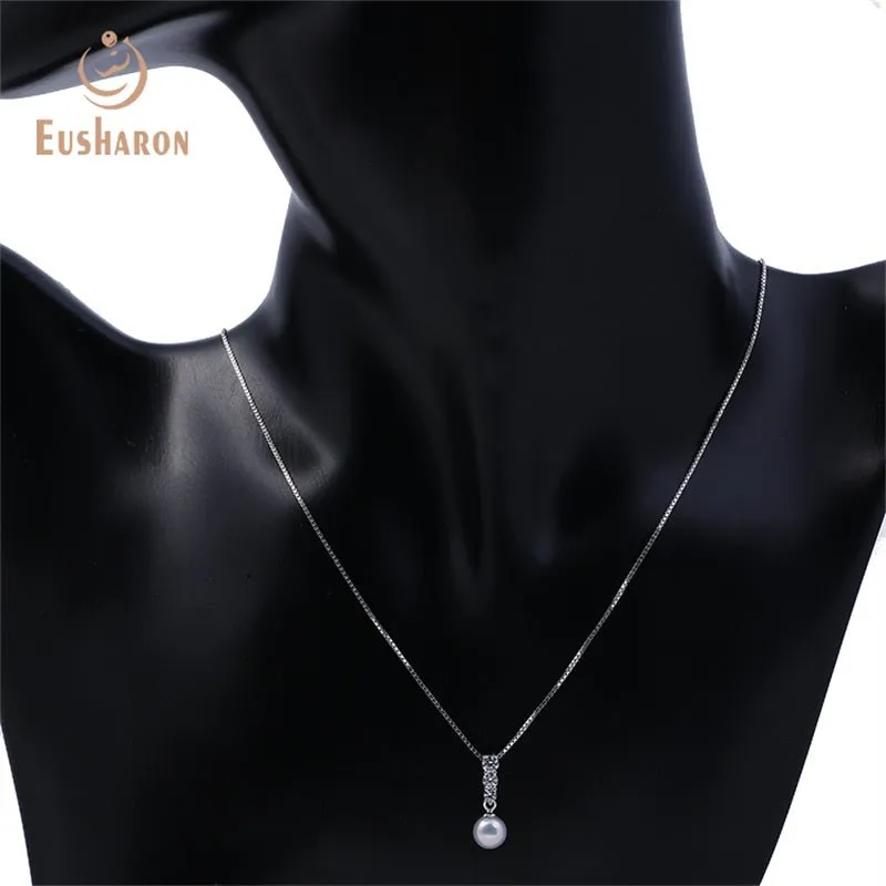 10 PCS Simple CZ Freshwater Pearl Pendant Earrings Jewelry Set