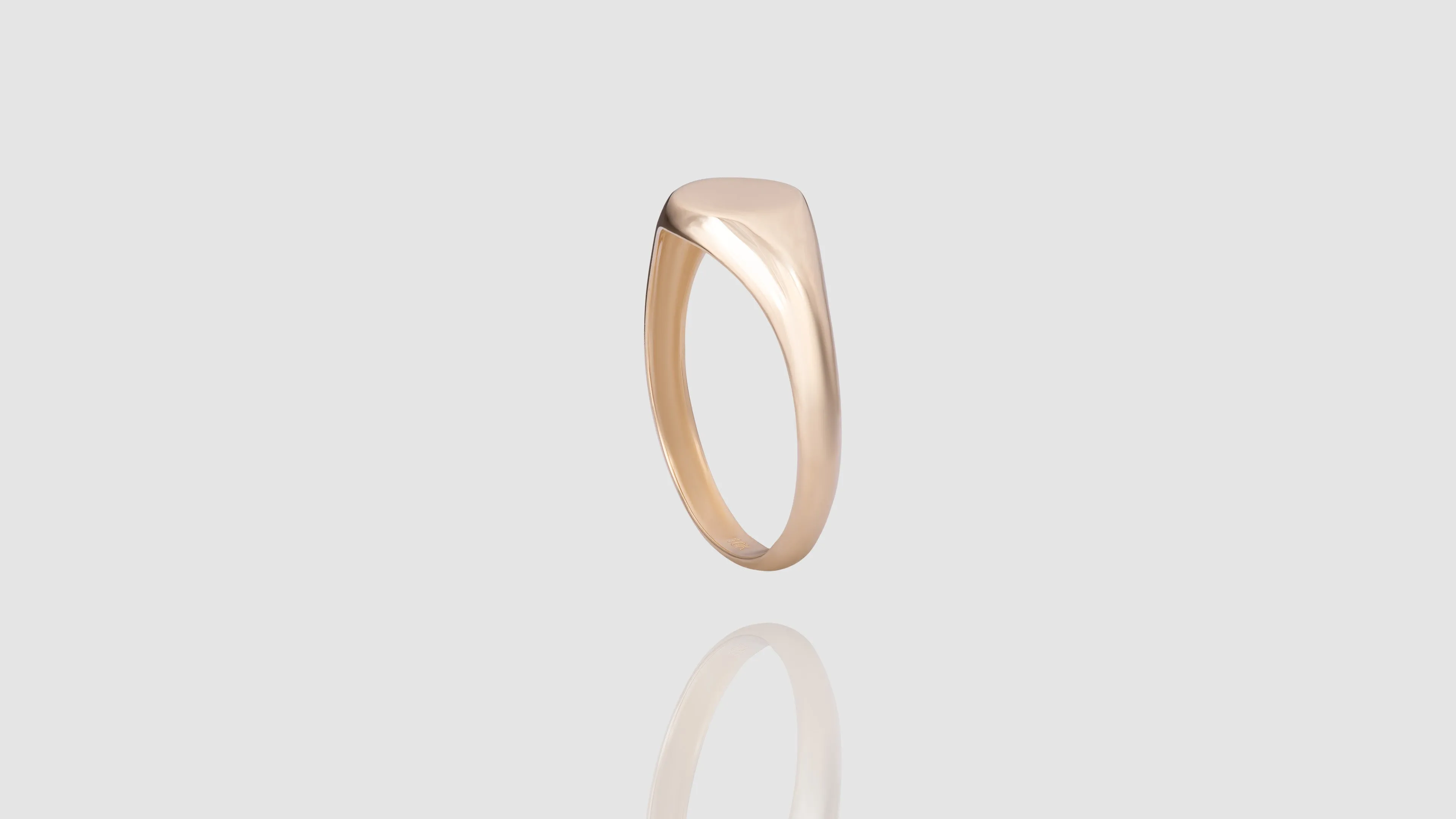 10K Yellow Gold Plain Round Signet Ring