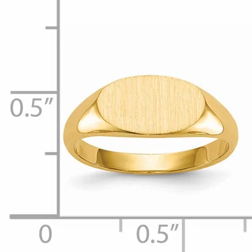 14k 6.5x11.5mm Closed Back Oval Top Signet Ring