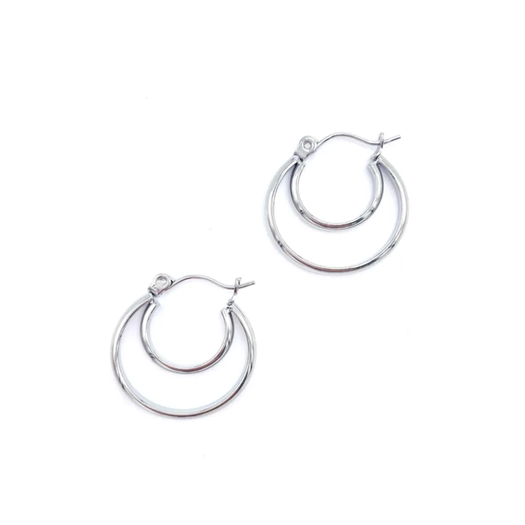 14k Gold Plated Crescent Midi Hoops