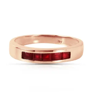 14K Solid Rose Gold Rings Natural Ruby Certified