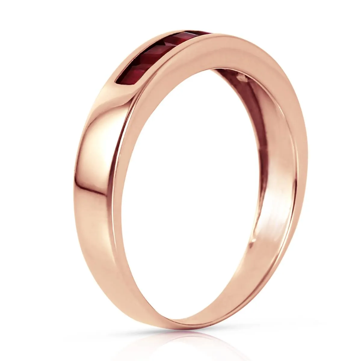 14K Solid Rose Gold Rings Natural Ruby Certified