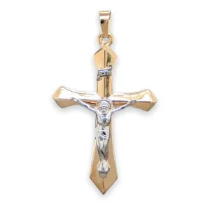 14K TT Gold 35x21.8mm INRI Crucifix