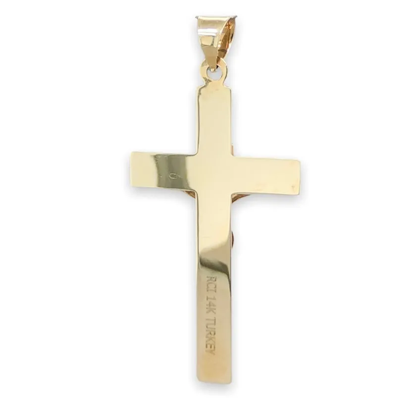 14K TT Gold 44.2x24mm INRI Crucifix