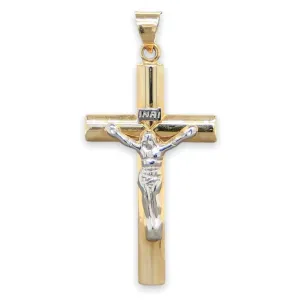 14K TT Gold 44.2x24mm INRI Crucifix