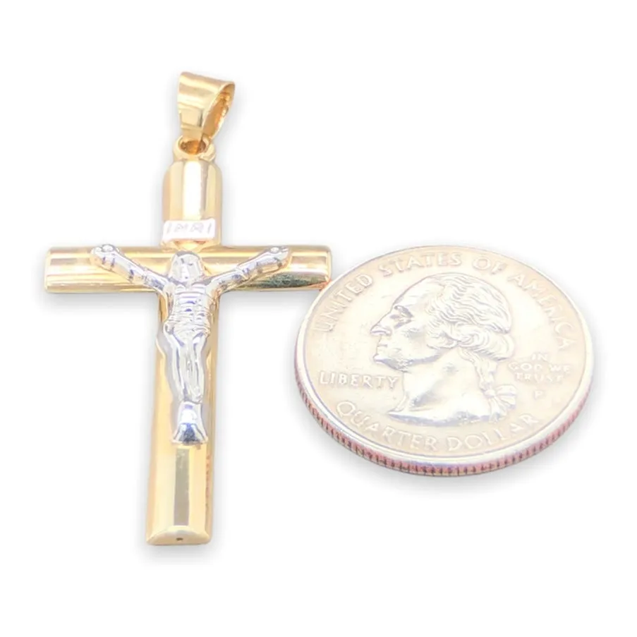 14K TT Gold 44.2x24mm INRI Crucifix