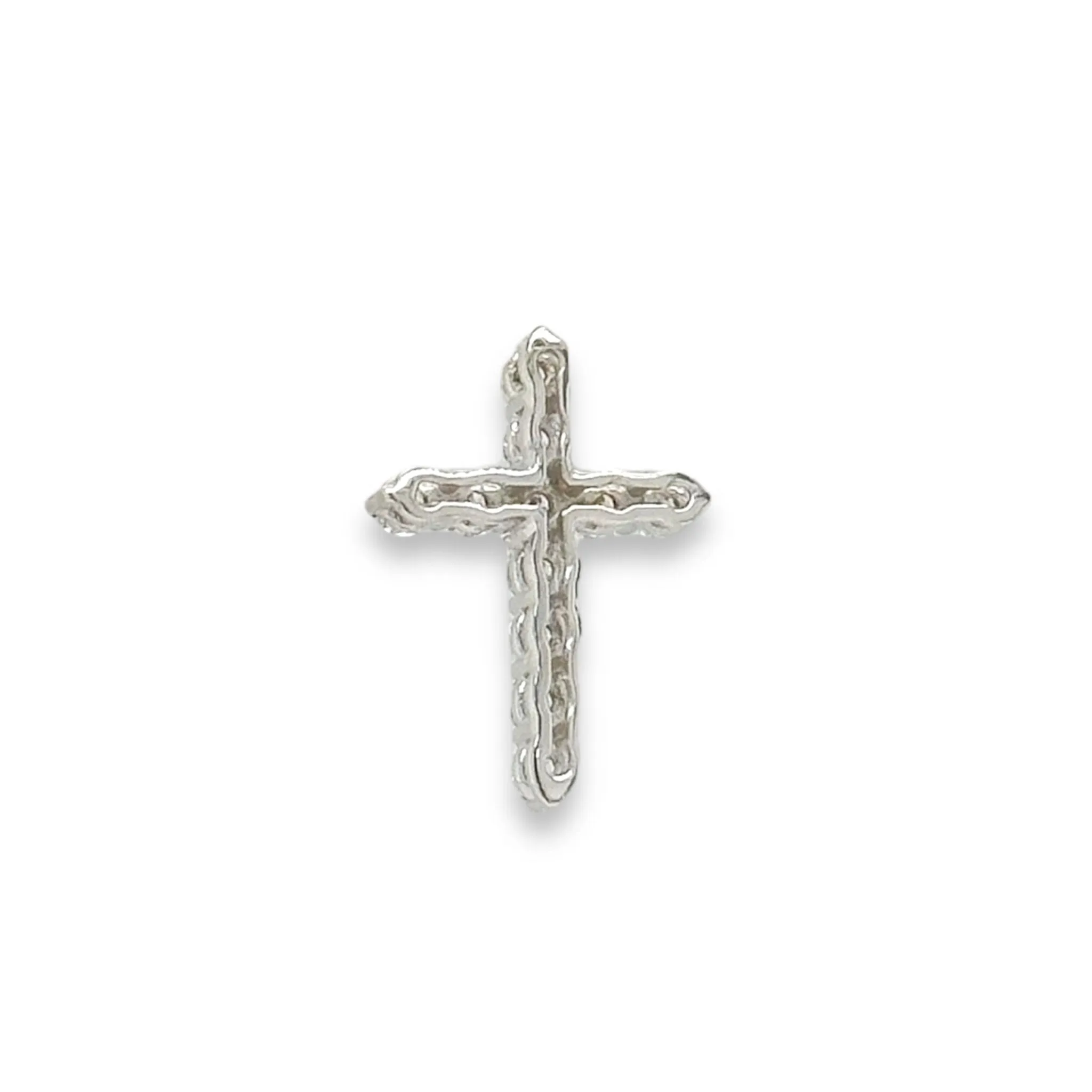 14K W Gold 0.25ctw Diamond Cross