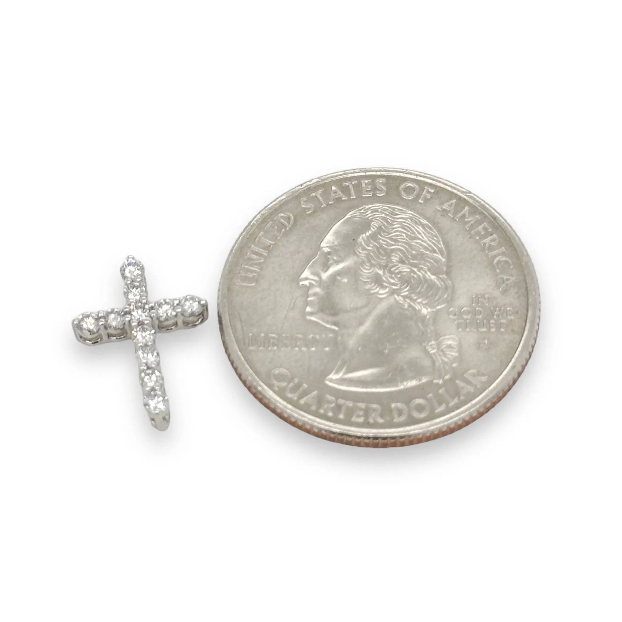 14K W Gold 0.25ctw Diamond Cross