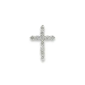 14K W Gold 0.25ctw Diamond Cross