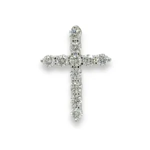 14K W Gold E/VS1 1.50ctw Lab-Created Diamond Cross