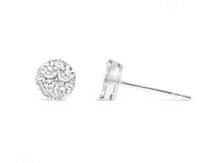 14k White Gold .77ctw Diamond Cluster Stud Earrings (I7669)