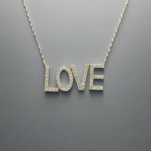 14K Y Gold 'LOVE' 0.22ctw H/SI2 Diamond Pendant