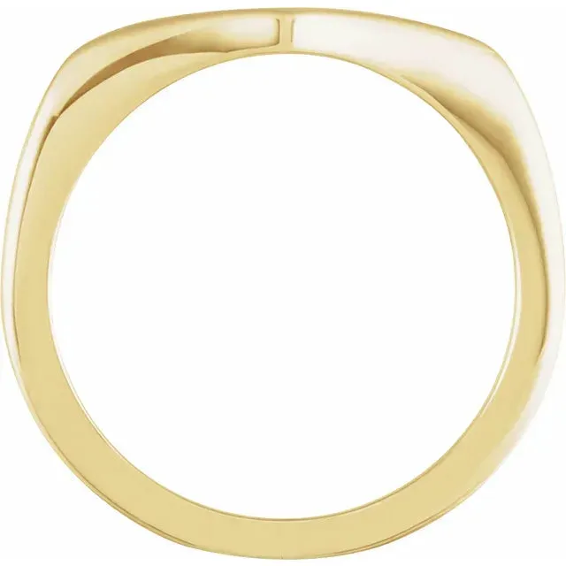 14K Yellow Gold Geometric Signet Ring