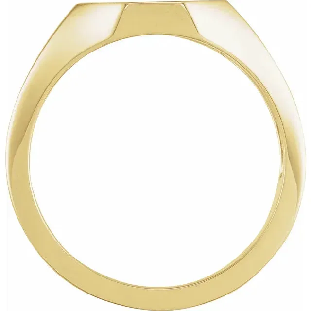 14K Yellow Gold Octagon Signet Ring