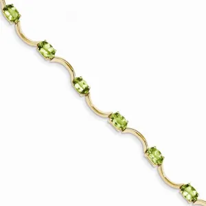 14K Yellow Gold Peridot Bracelet