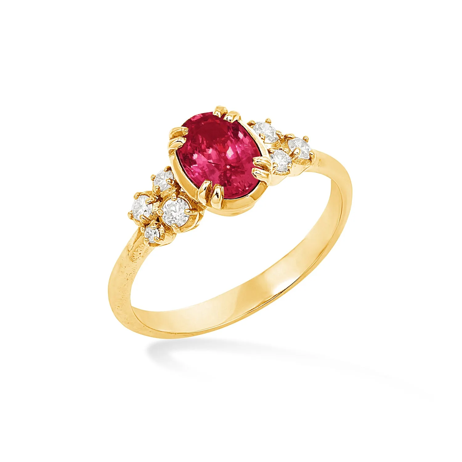 18k Large Oval Ruby & Diamond Stargazer Ring