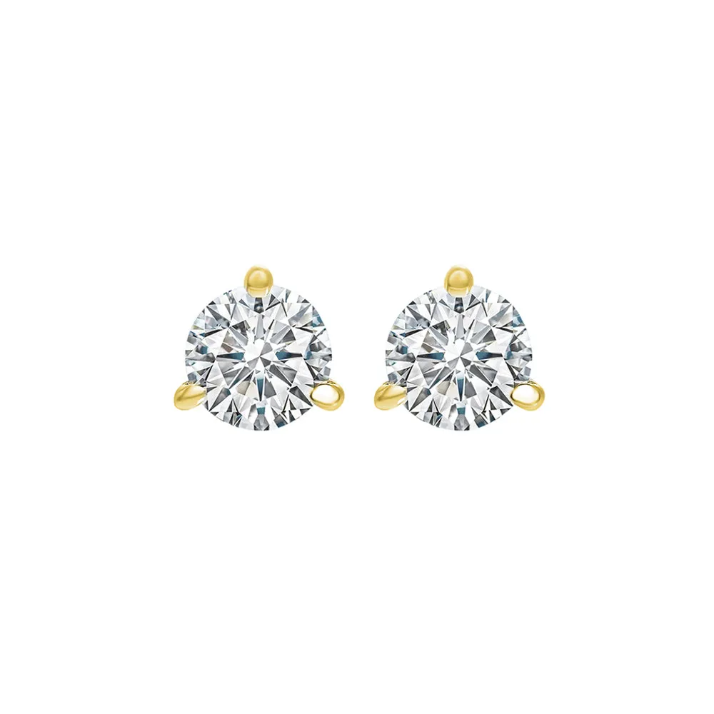 18KT Yellow Gold & Diamond Round Stud Earrings  - 5/8 ctw