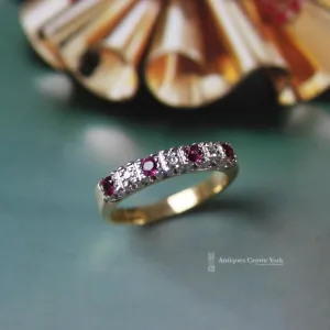 1970's 18ct Ruby & Diamond Half Eternity Ring