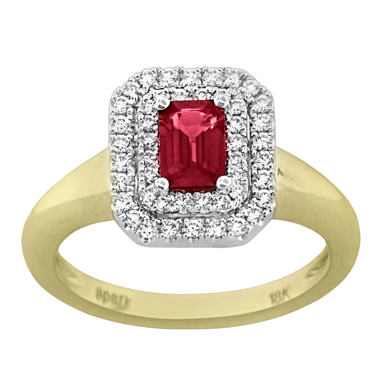 .30 CT DIAMOND .70 CT RUBY RING