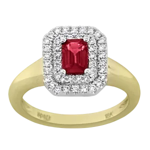 .30 CT DIAMOND .70 CT RUBY RING