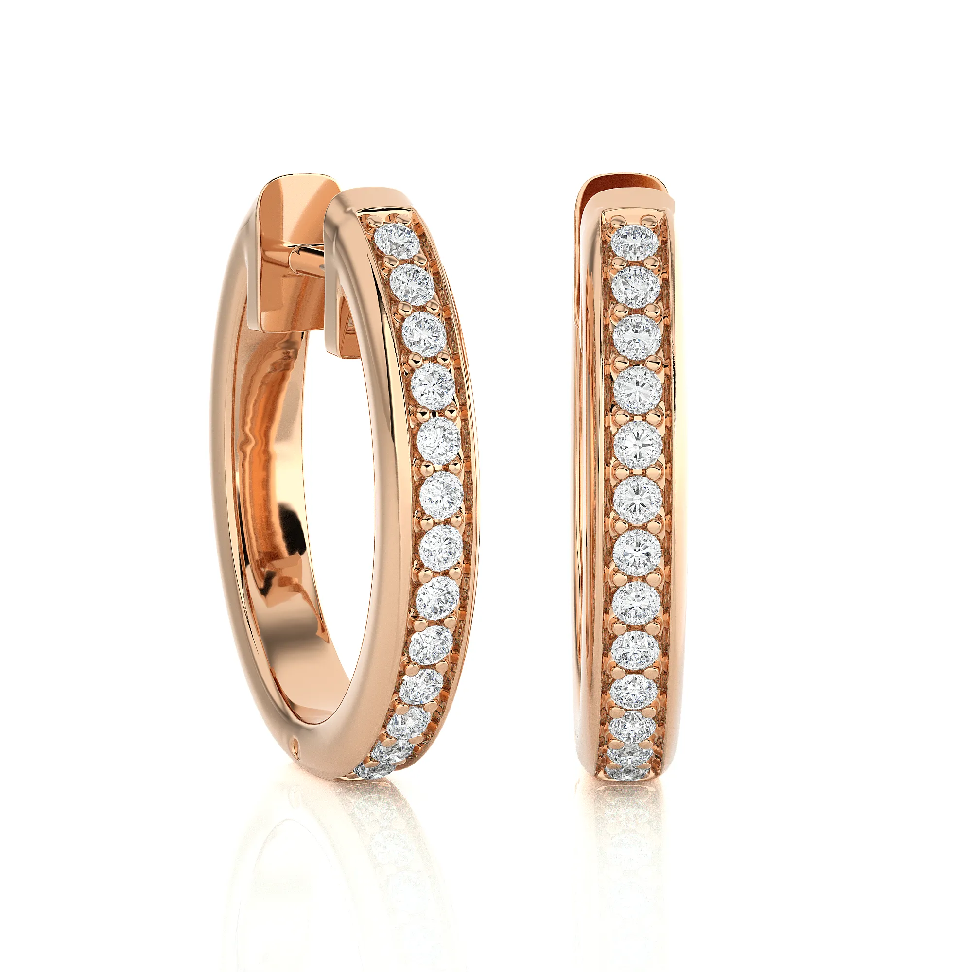 5/8 ctw Round Lab Grown Diamond Hoop Earrings