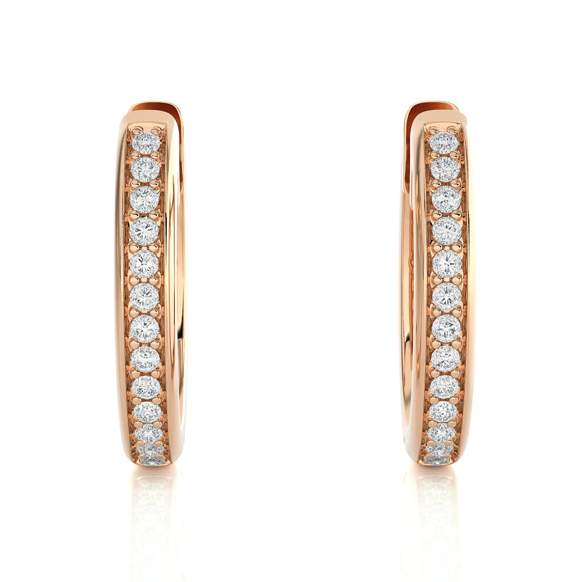 5/8 ctw Round Lab Grown Diamond Hoop Earrings