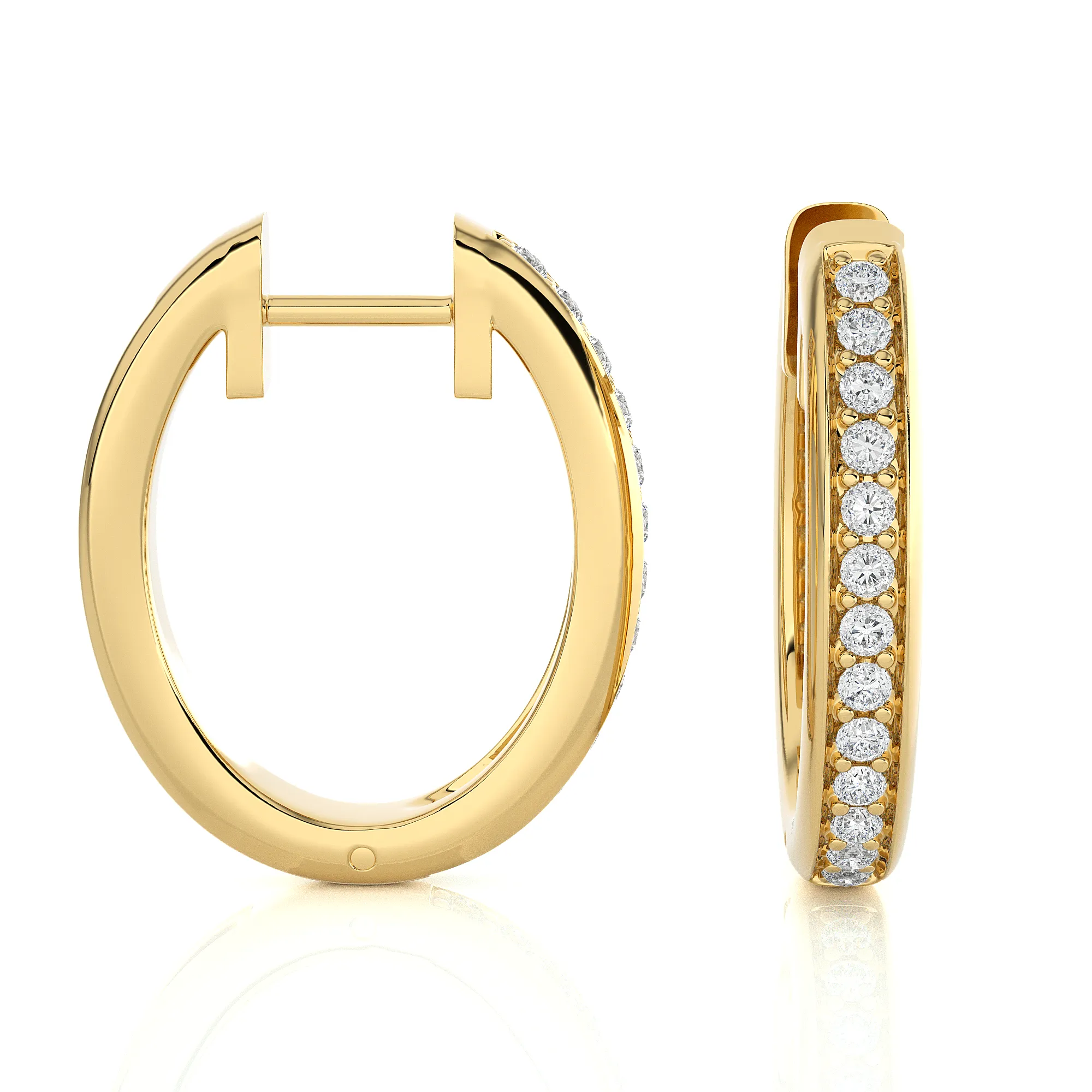 5/8 ctw Round Lab Grown Diamond Hoop Earrings