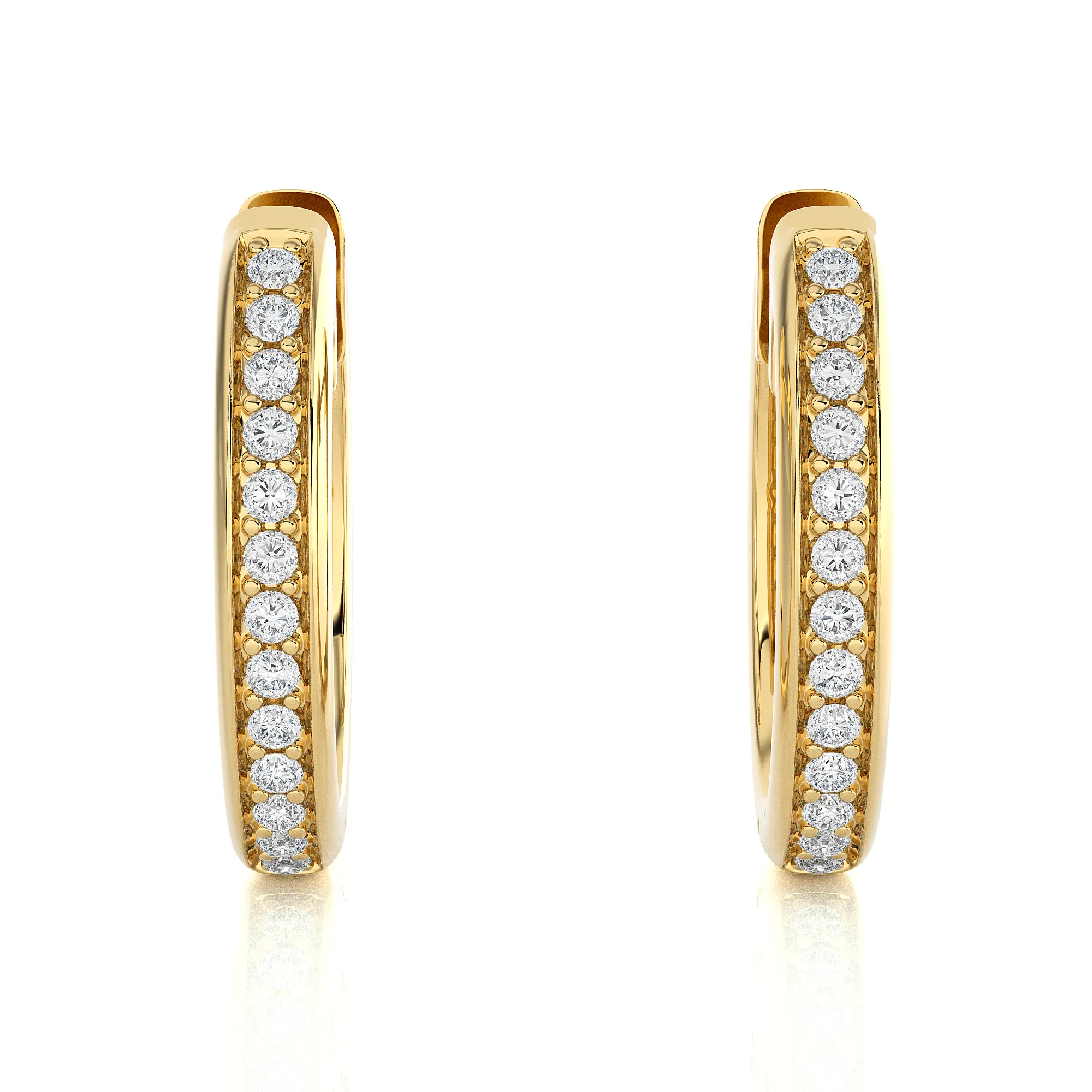 5/8 ctw Round Lab Grown Diamond Hoop Earrings