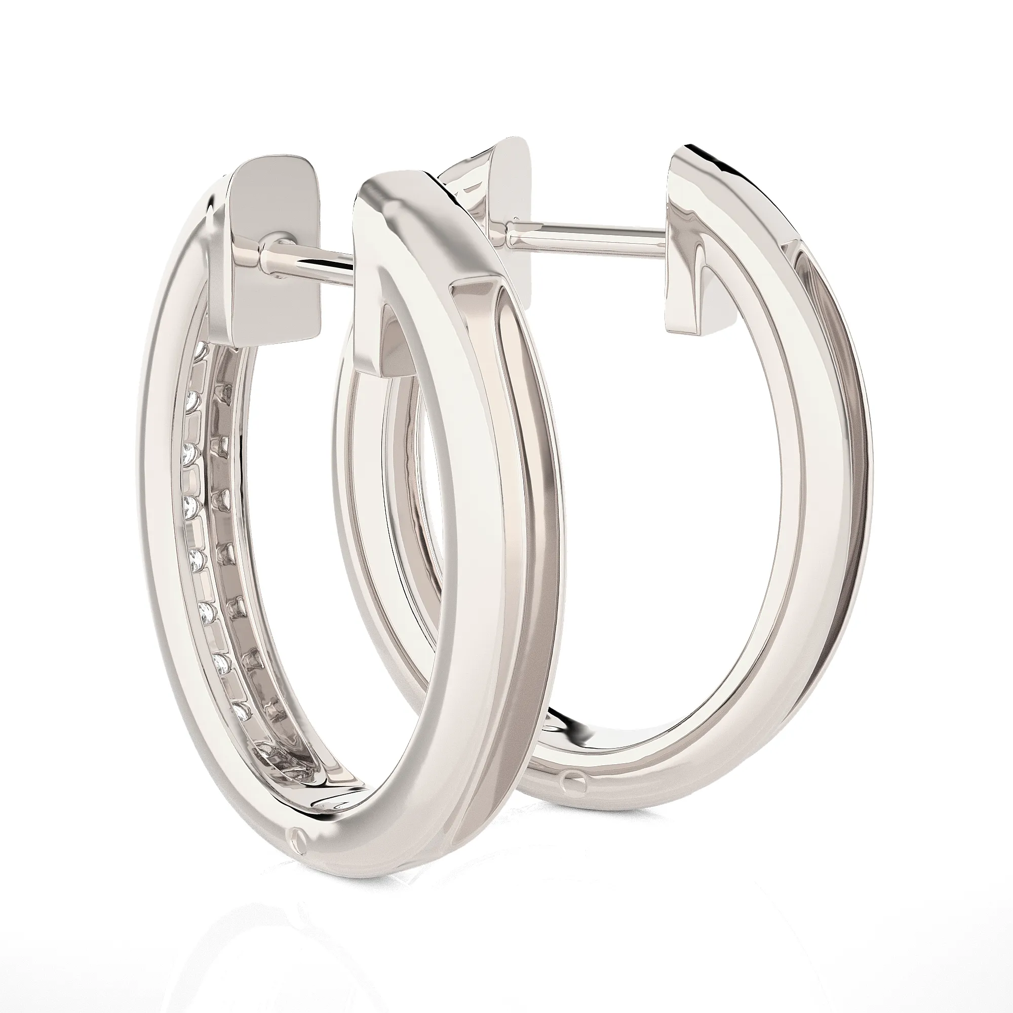 5/8 ctw Round Lab Grown Diamond Hoop Earrings