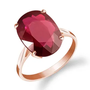 7.5 Carat 14K Solid Rose Gold Ring Natural Oval Ruby