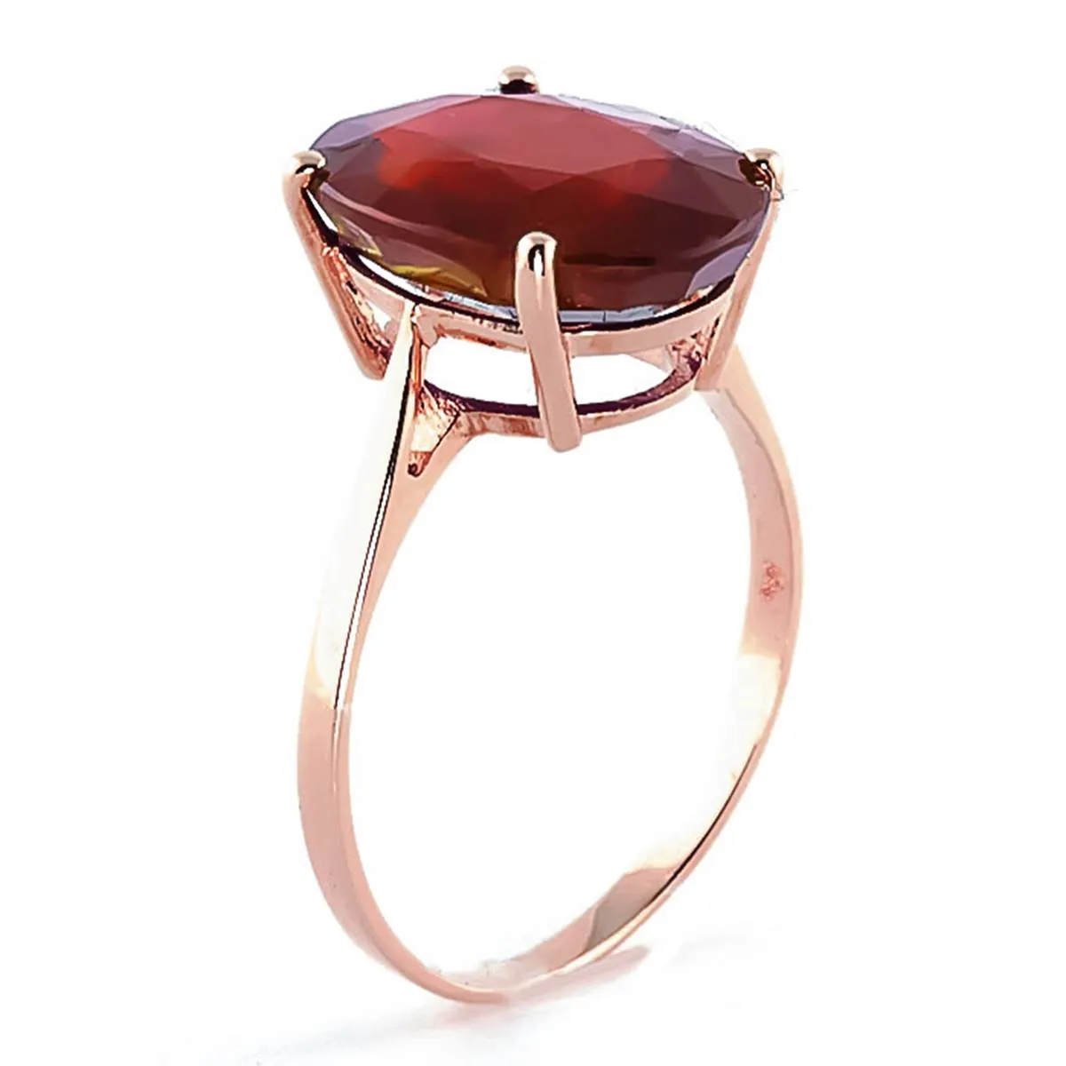 7.5 Carat 14K Solid Rose Gold Ring Natural Oval Ruby