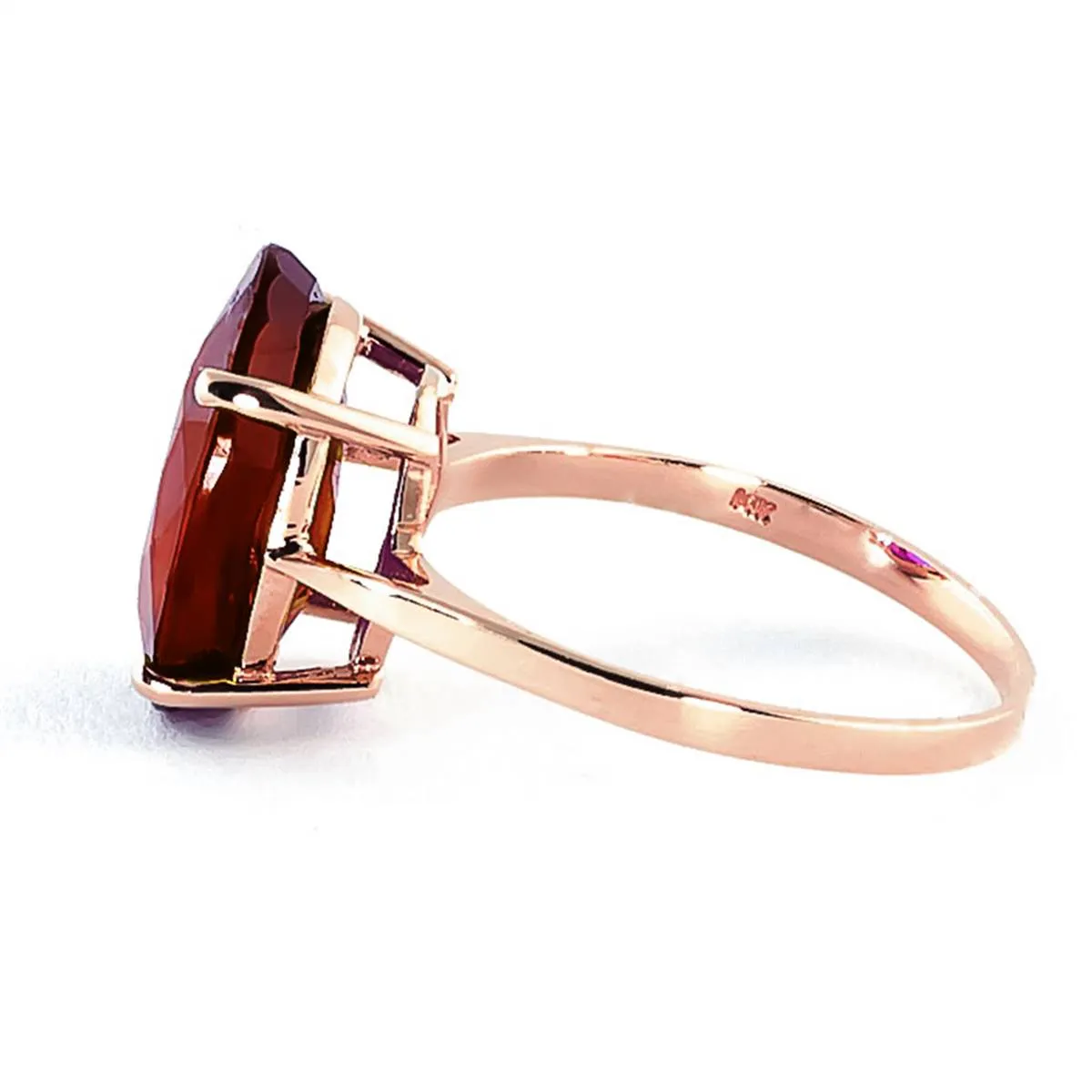 7.5 Carat 14K Solid Rose Gold Ring Natural Oval Ruby