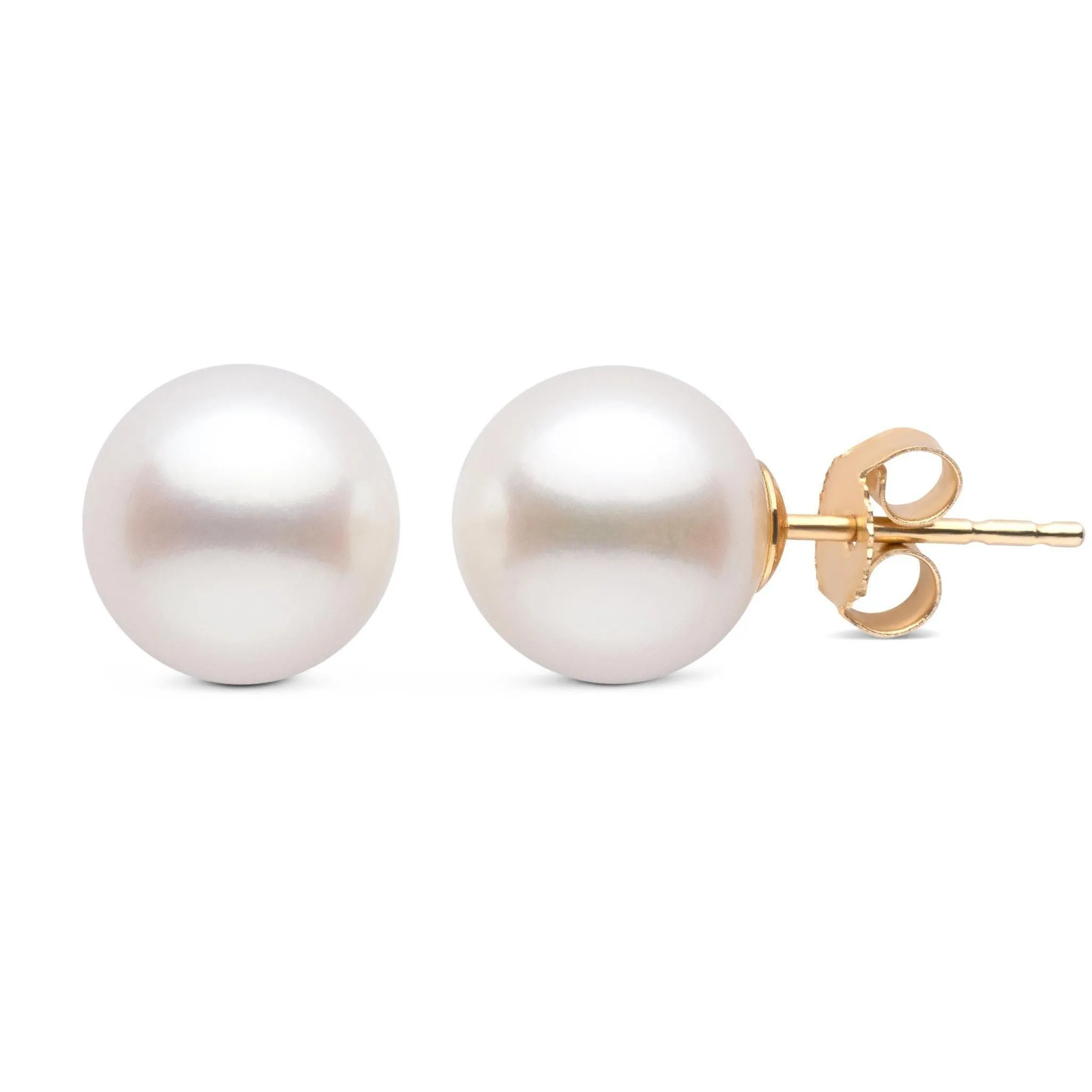 8.5-9.0 mm AAA White Freshwater Pearl Stud Earrings