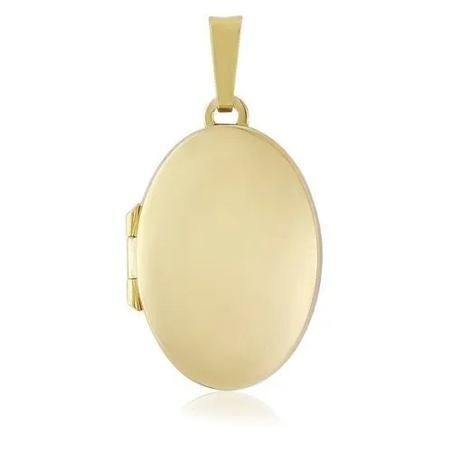 9ct Gold Family Oval Locket, Polished Finish, 4 Photo Inserts, 24mm, 18" Chain, Gift box included