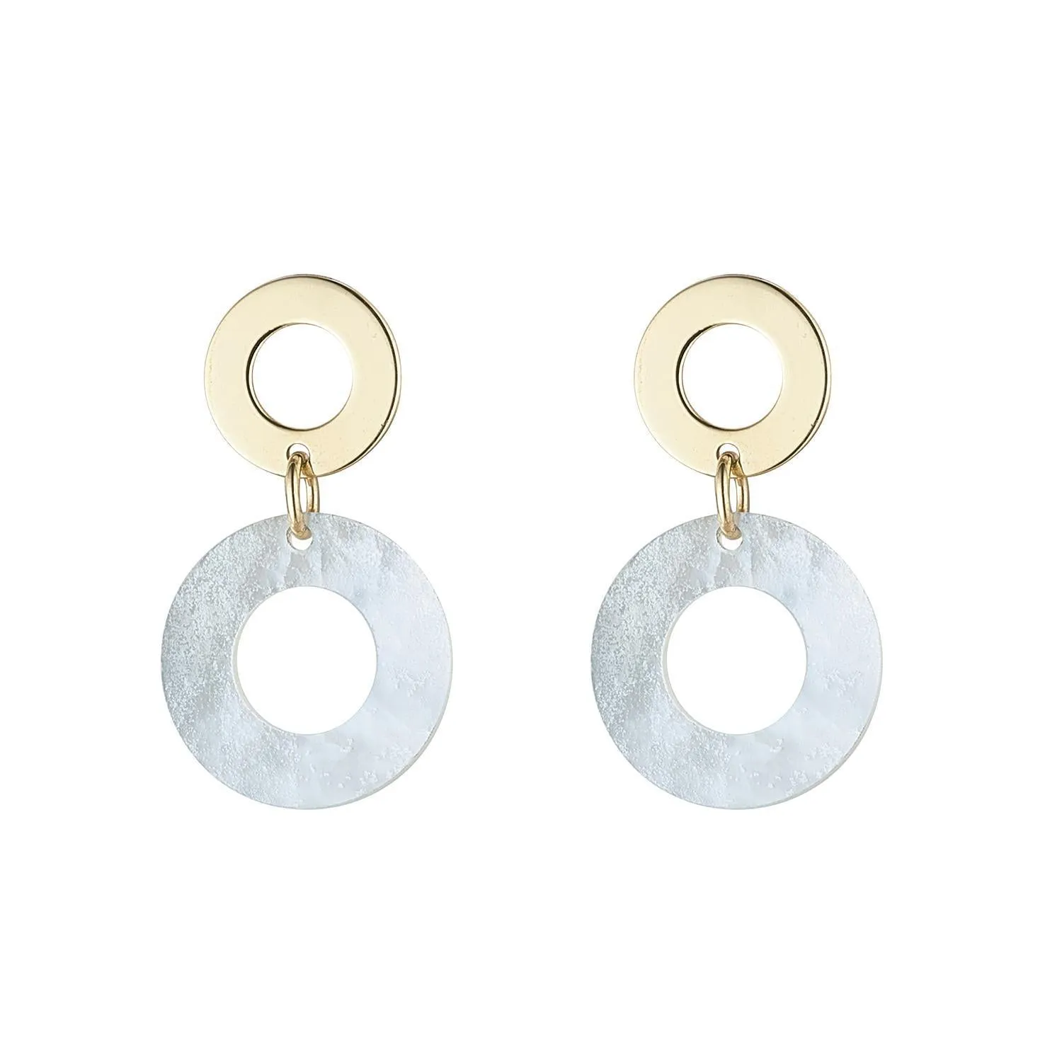 9kt Gold & Mother of Pearl Small Earrings