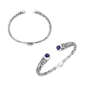 AB-9031-AM Sterling Silver Bracelet With Amethyst Q.