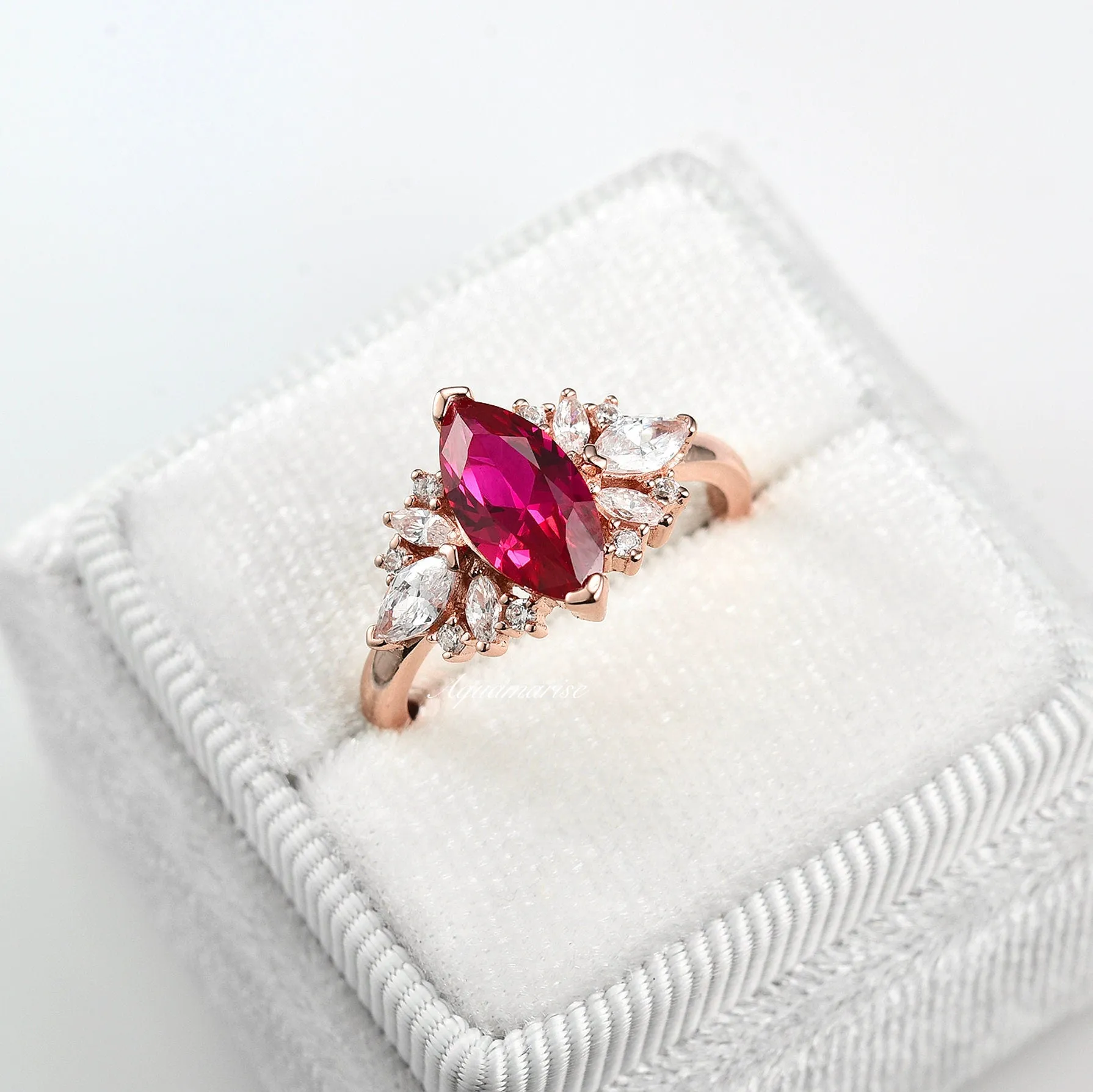 Adeline Ruby Ring- 14K Rose Gold Vermeil