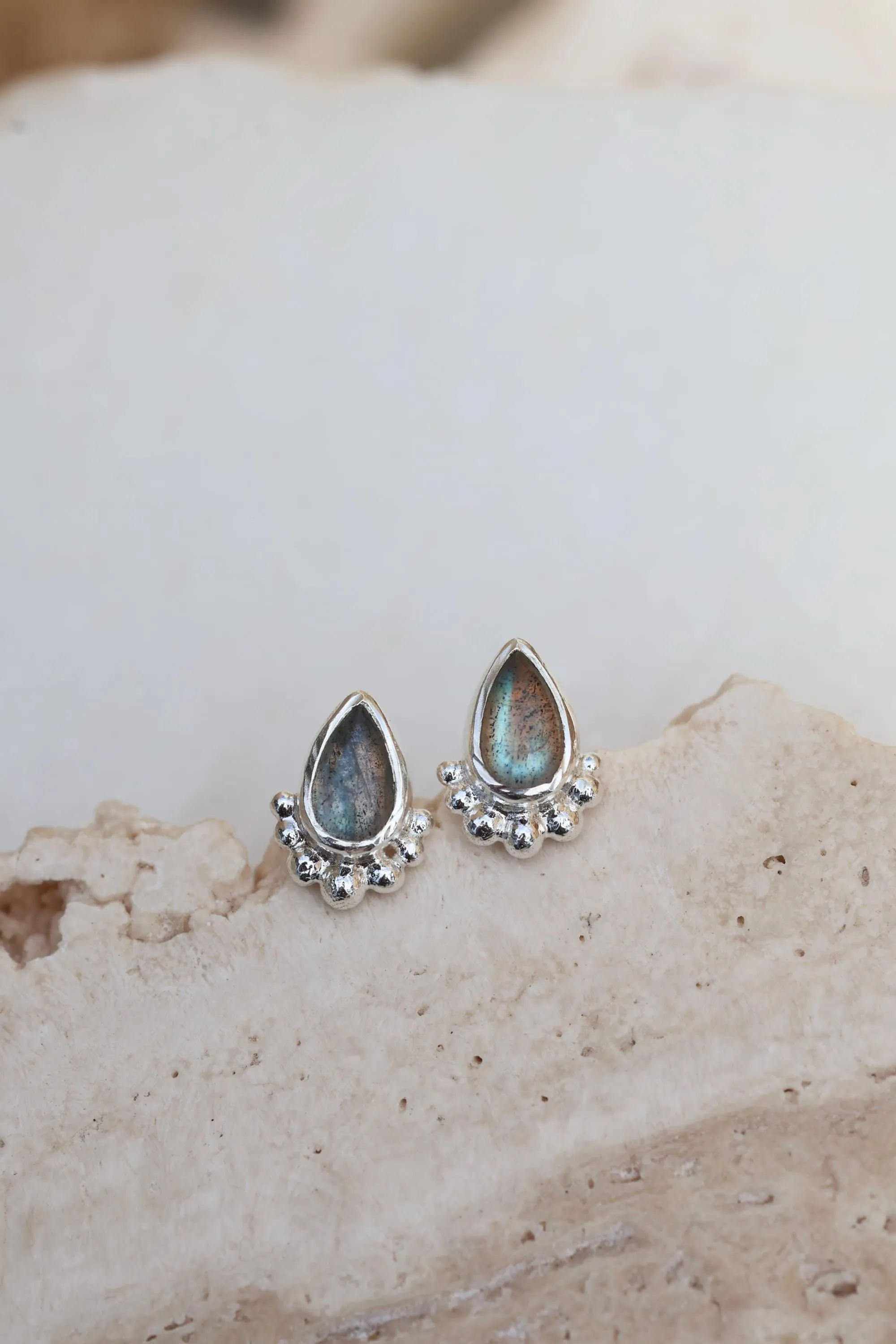 Amaya Sterling Silver Labradorite Stud Earrings