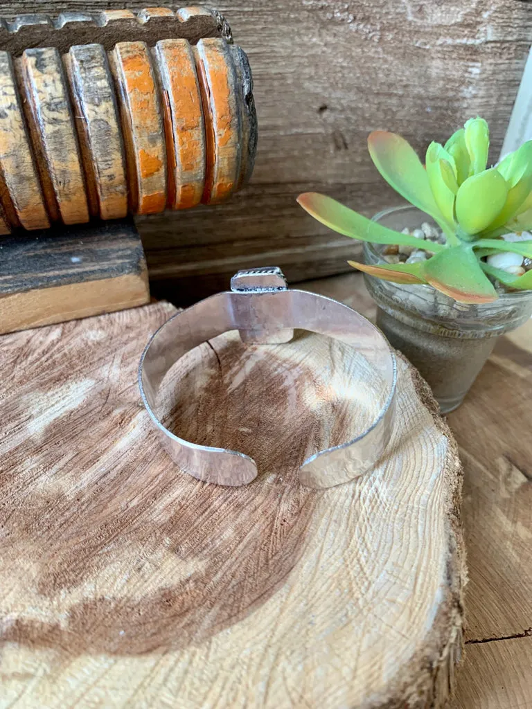 Amethyst Natural Stone Brass Cuff Bracelet