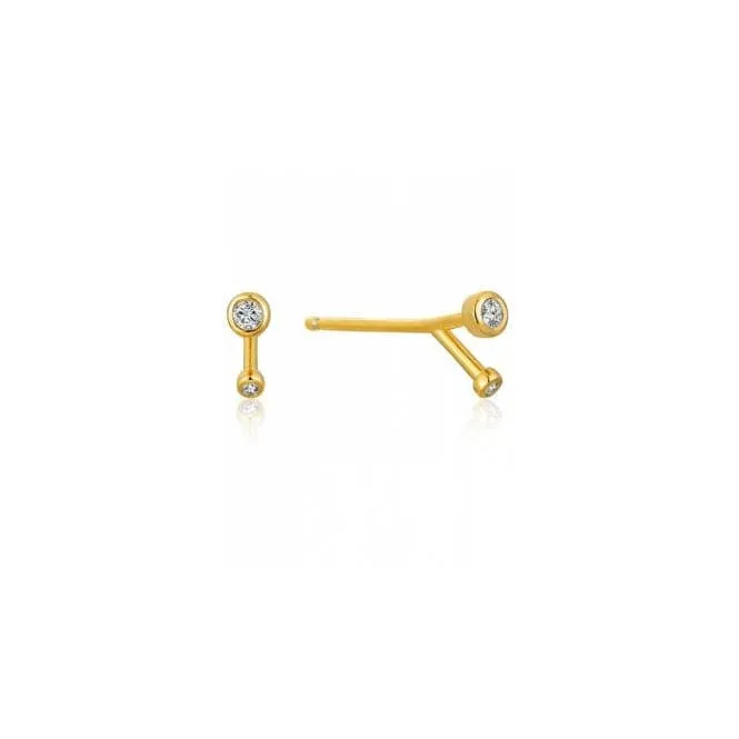 Ania Haie Gold Shimmer Double Stud Earrings E003-05G