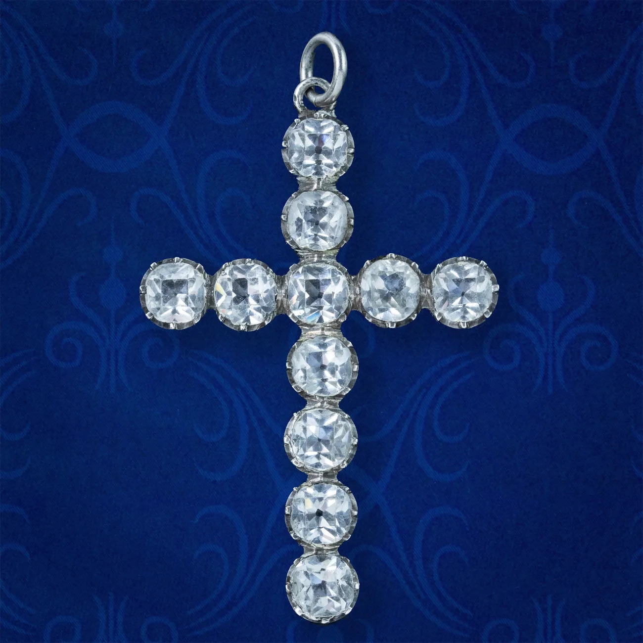 Antique Victorian Paste Cross Pendant Silver