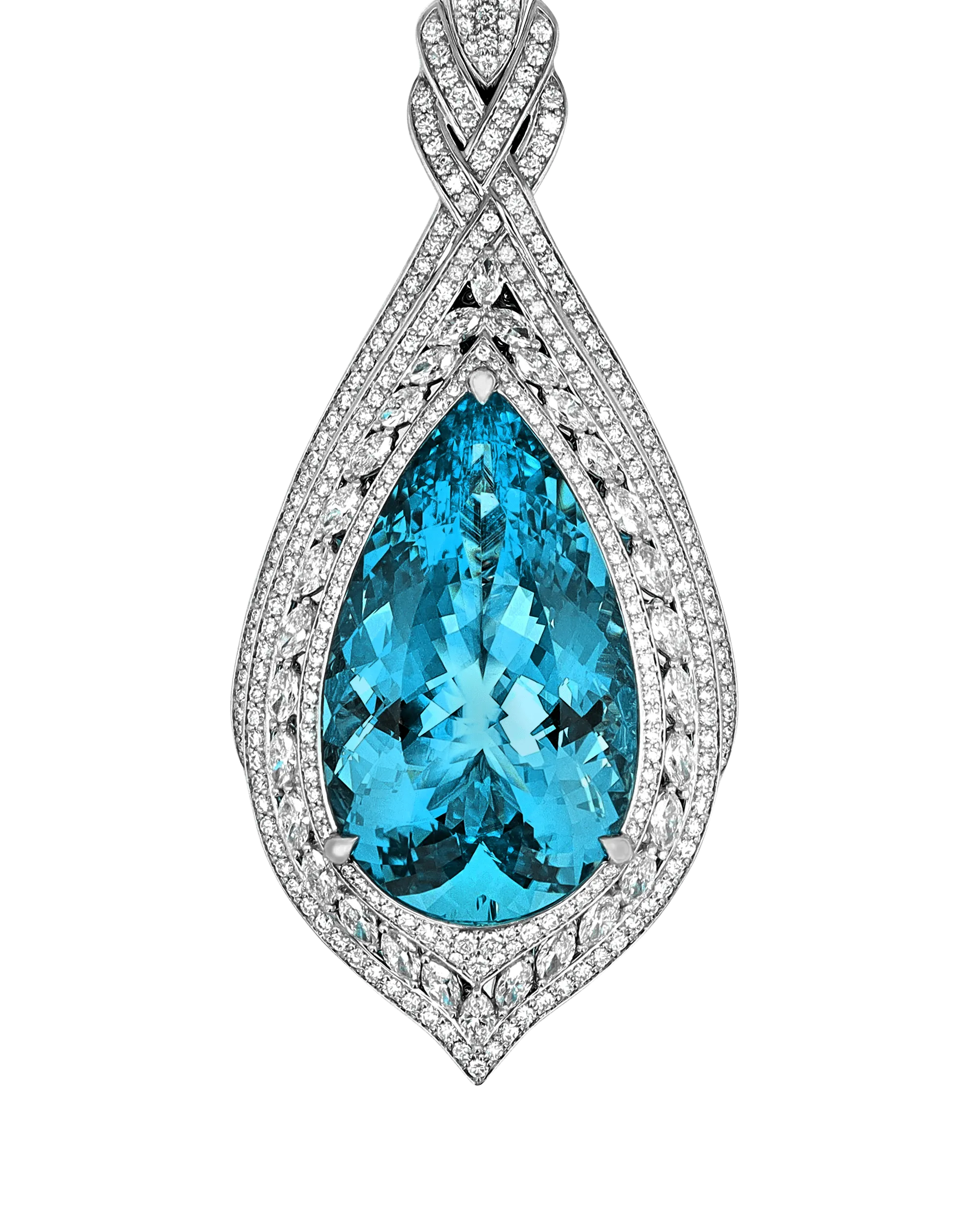 Aquamarine Pendant Necklace, 60.00 Carats