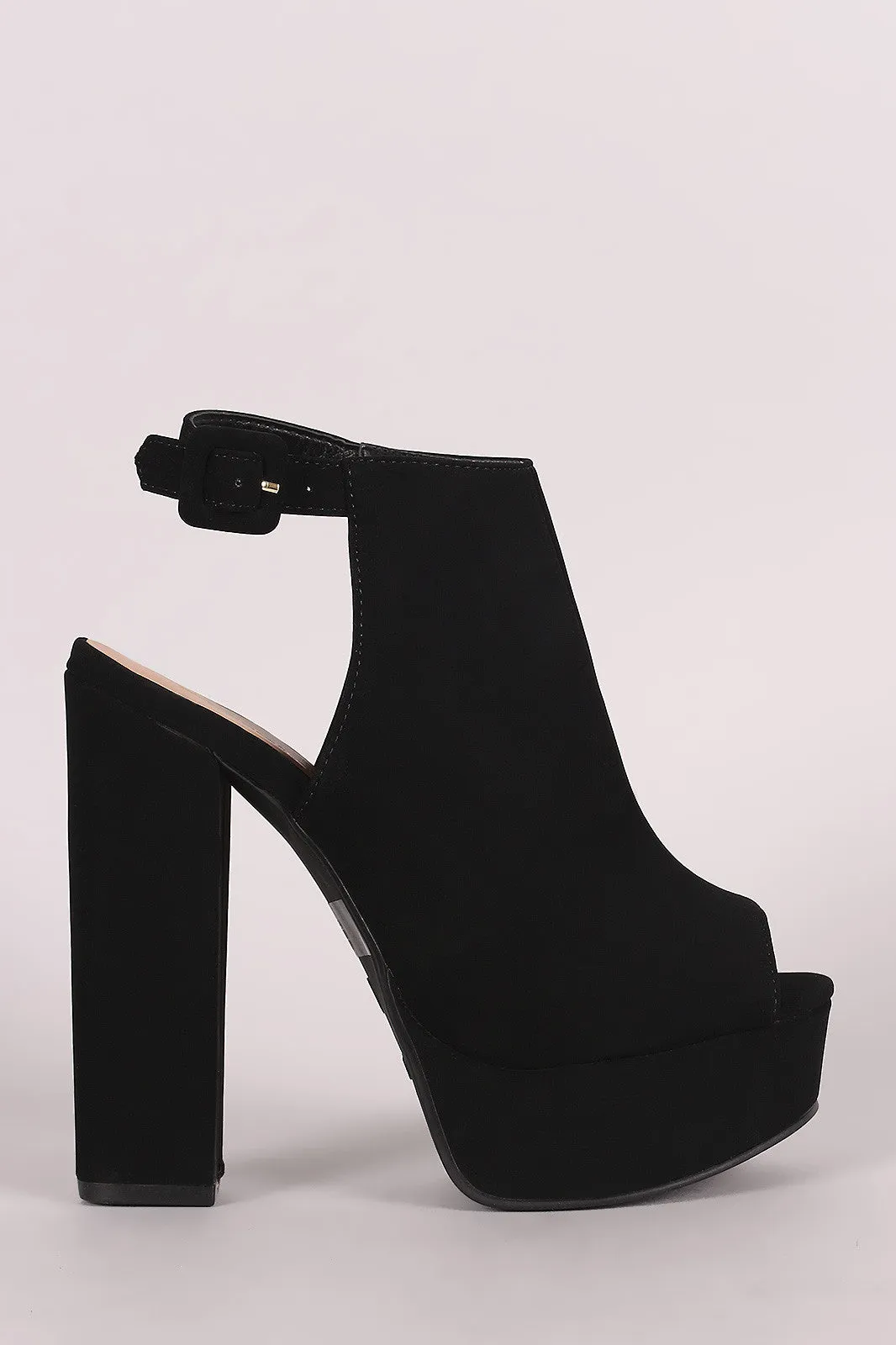 Bamboo Nubuck Slingback Chunky Platform Mule Heel