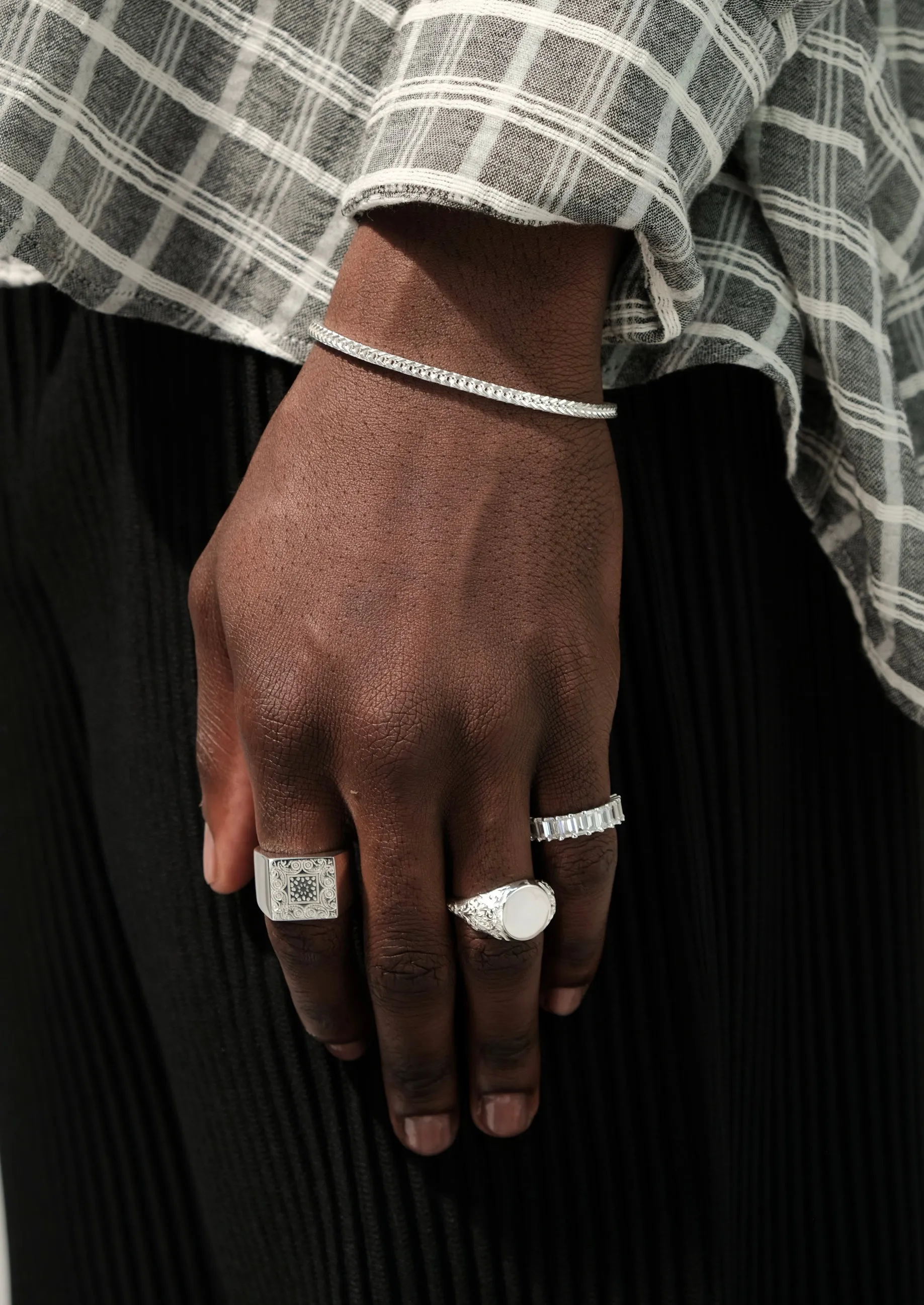 Bandana Signet Ring - Silver