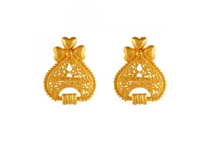 Beautiful 22k Gold Stud Earrings With Minute Details