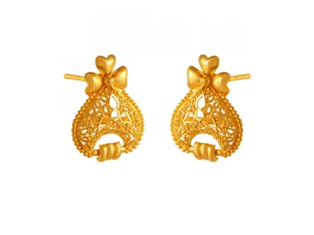 Beautiful 22k Gold Stud Earrings With Minute Details