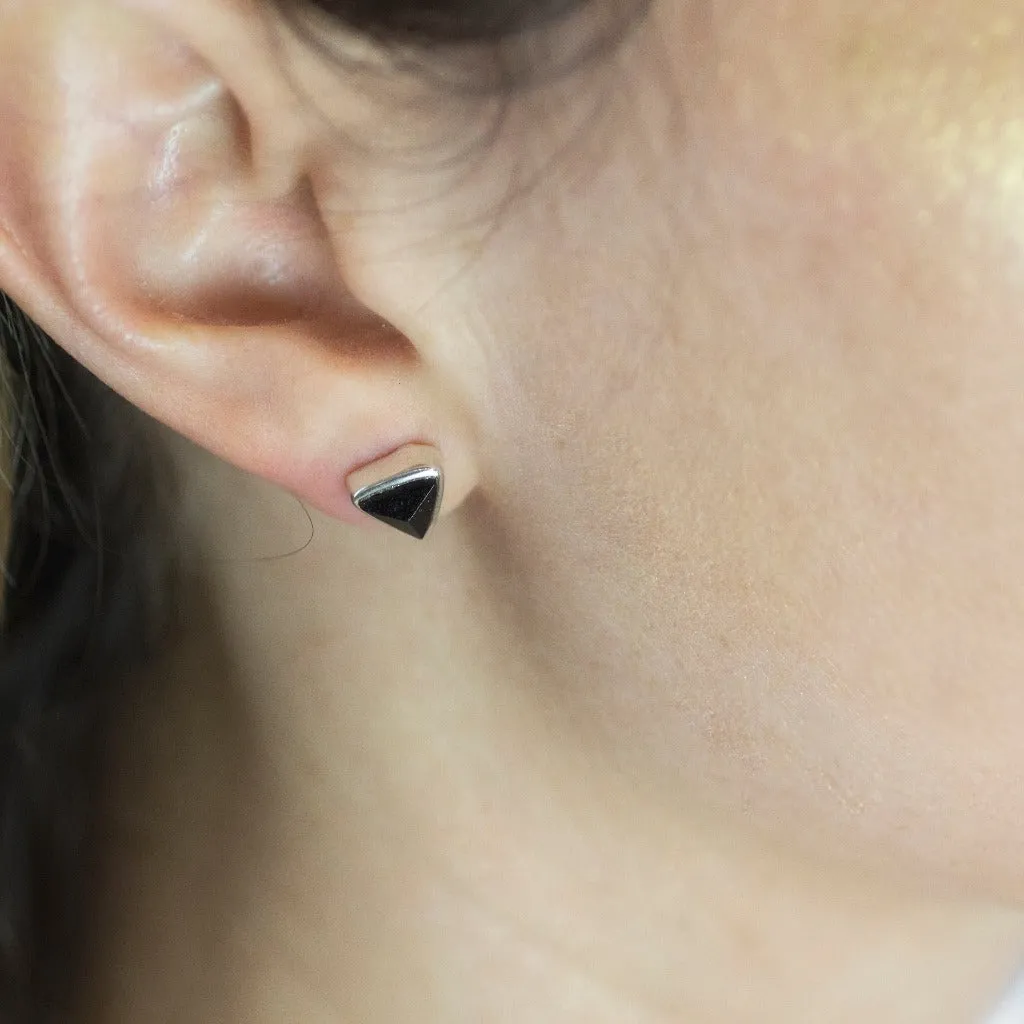 Black Tourmaline Stud Earrings