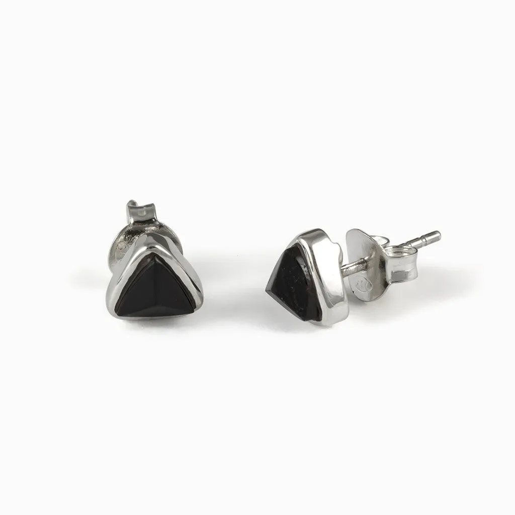 Black Tourmaline Stud Earrings