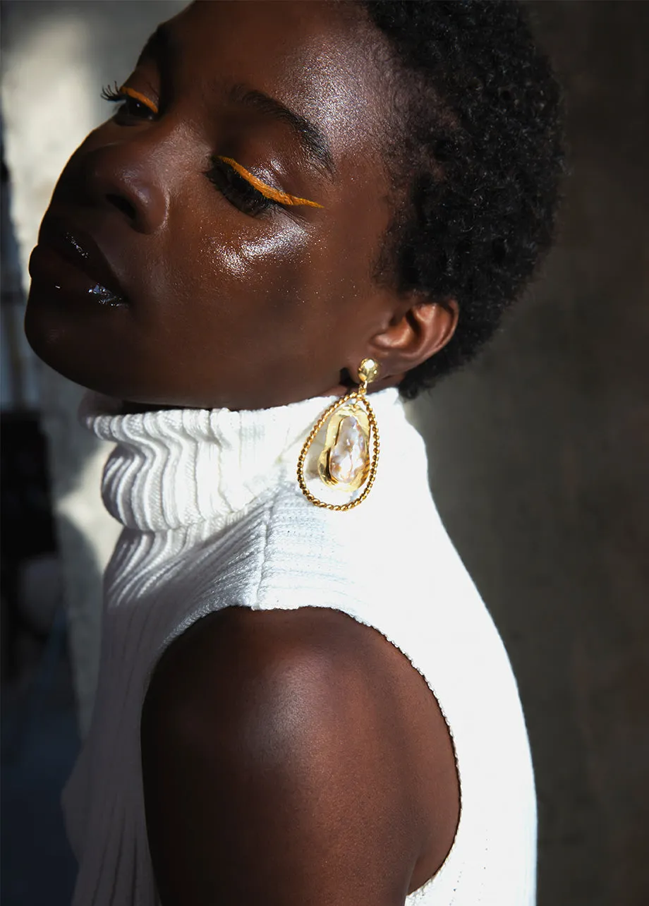 BRAIDED PEARL EARRINGS