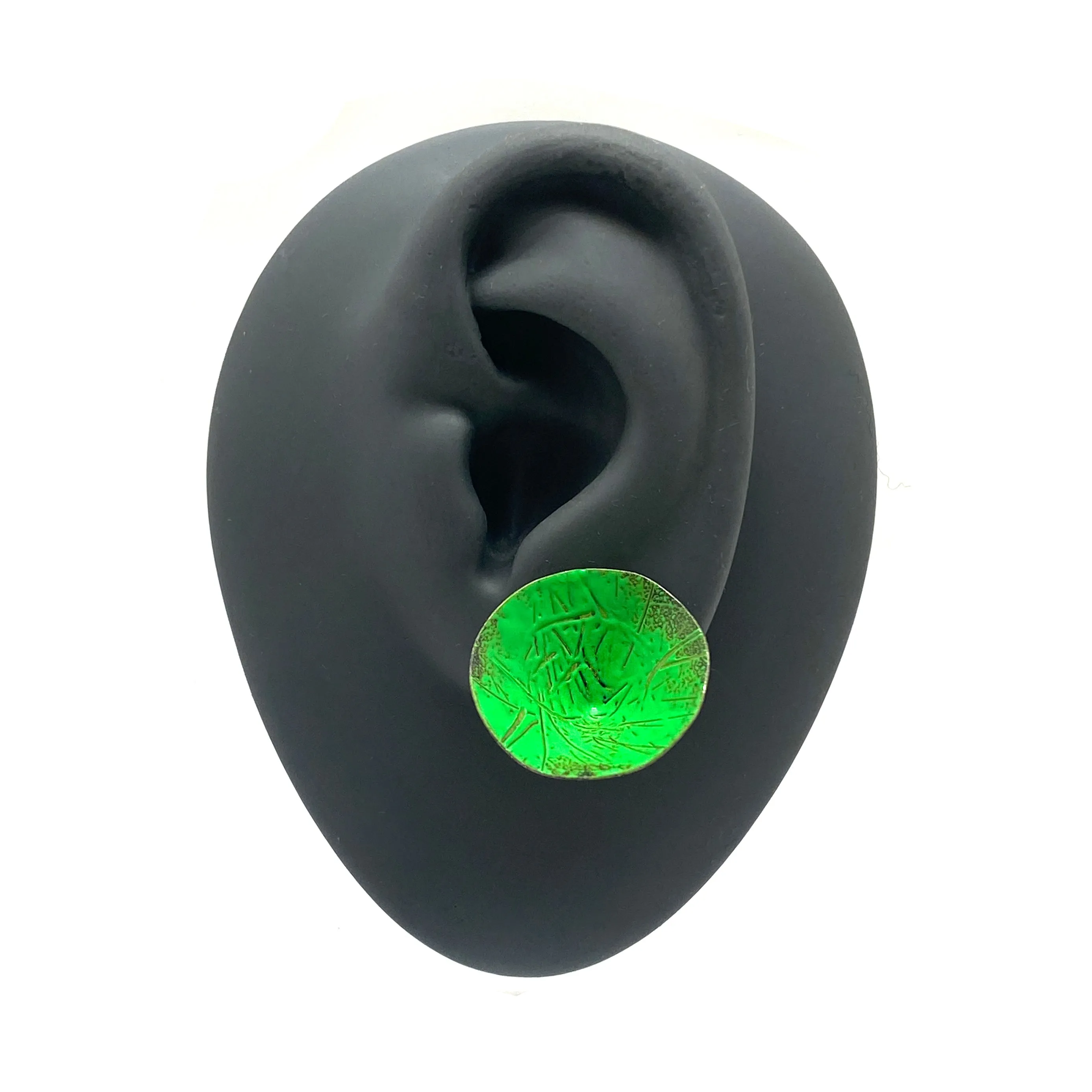 Bright Green Cone Earrings